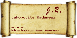 Jakobovits Radamesz névjegykártya